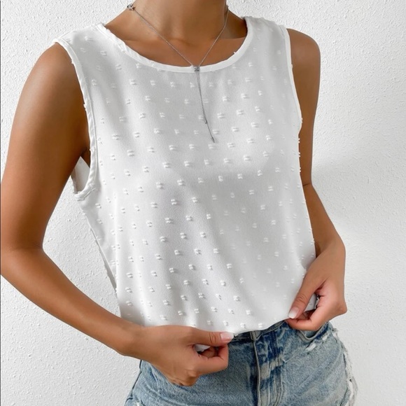 White Swiss dot lace detail blouse - Picture 5 of 5